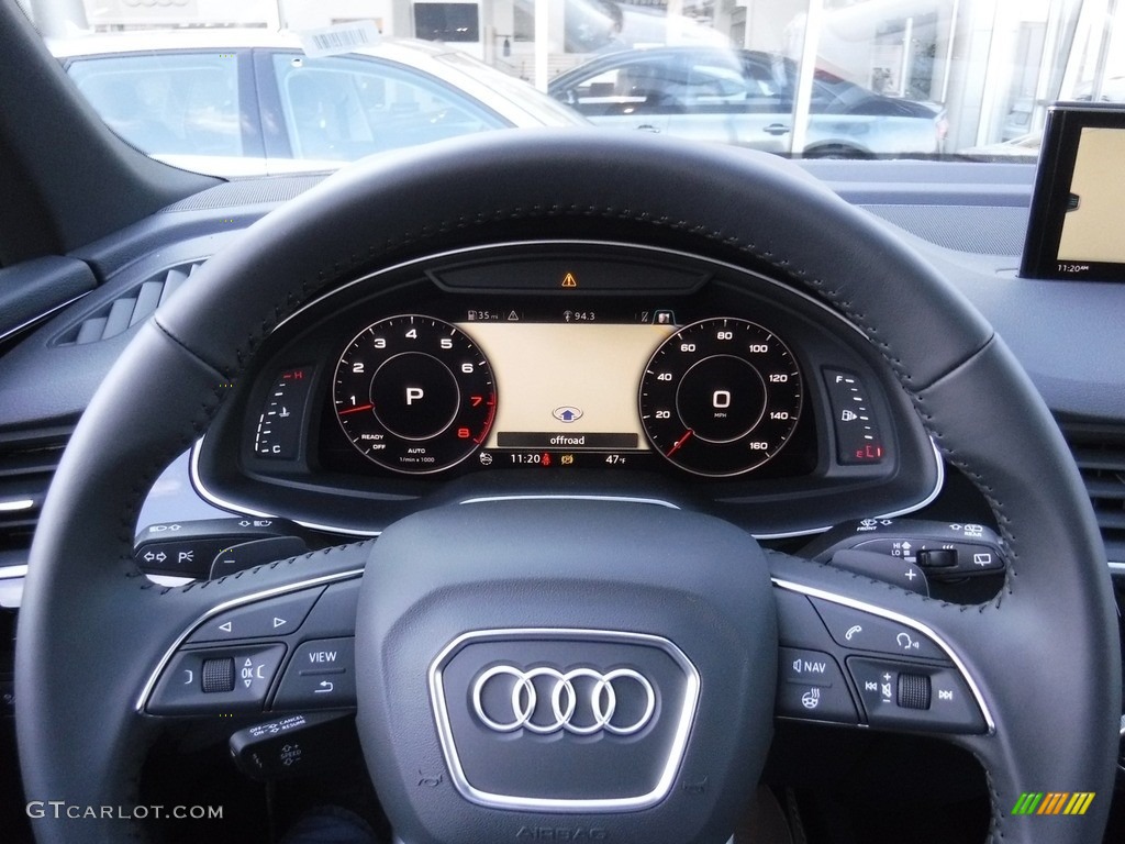 2017 Audi Q7 3.0T quattro Premium Plus Black Steering Wheel Photo #118330529
