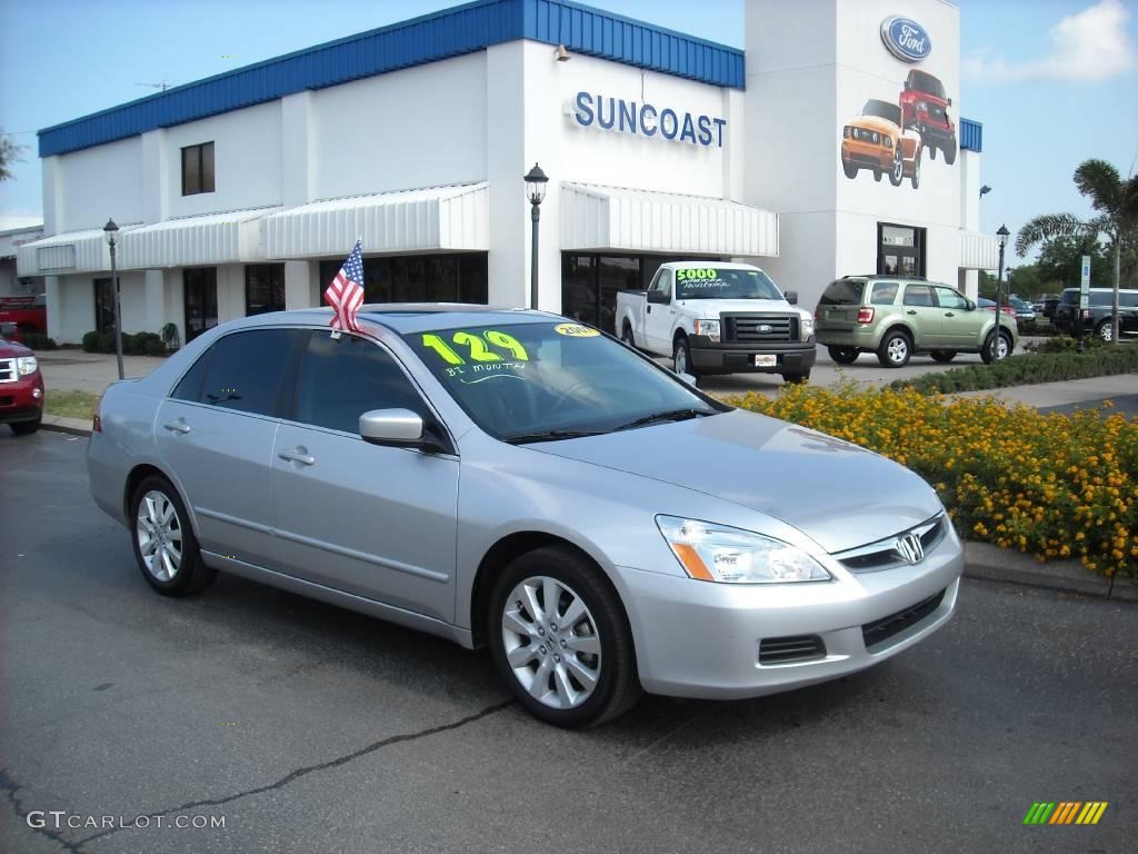 2007 Accord EX-L V6 Sedan - Alabaster Silver Metallic / Gray photo #1