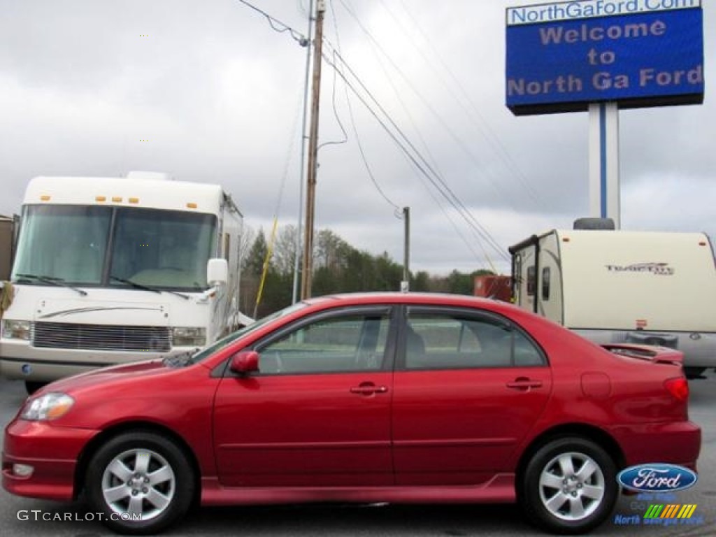 2007 Corolla S - Impulse Red Pearl / Dark Charcoal photo #2