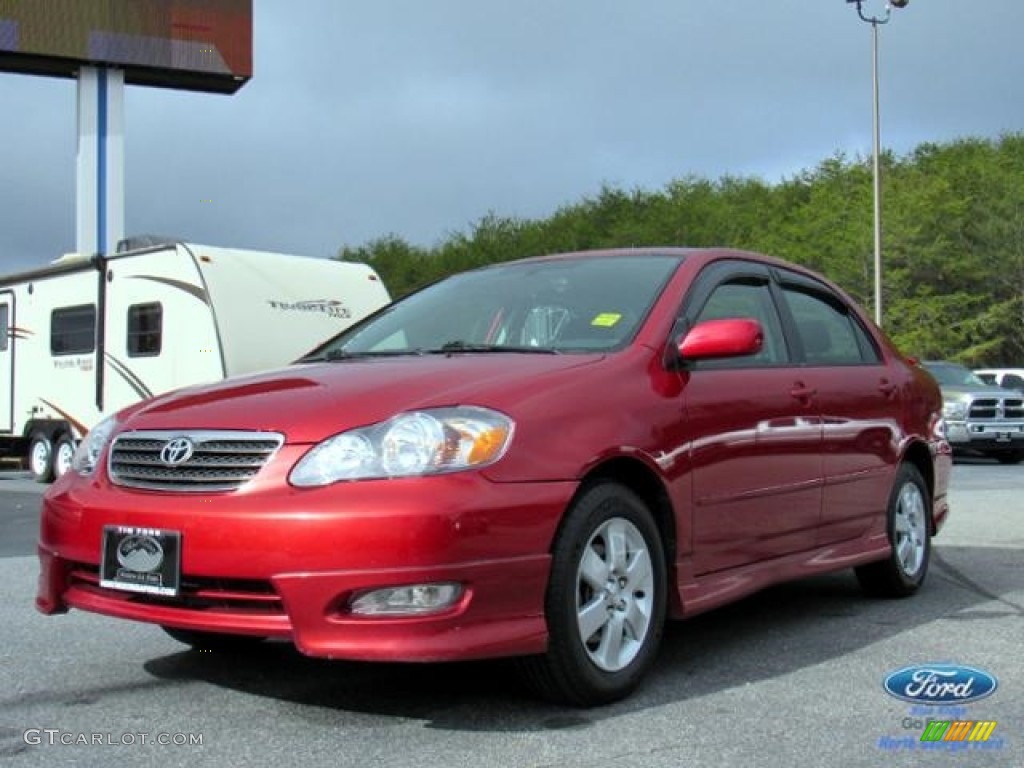 2007 Corolla S - Impulse Red Pearl / Dark Charcoal photo #15