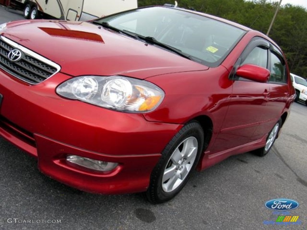 2007 Corolla S - Impulse Red Pearl / Dark Charcoal photo #32