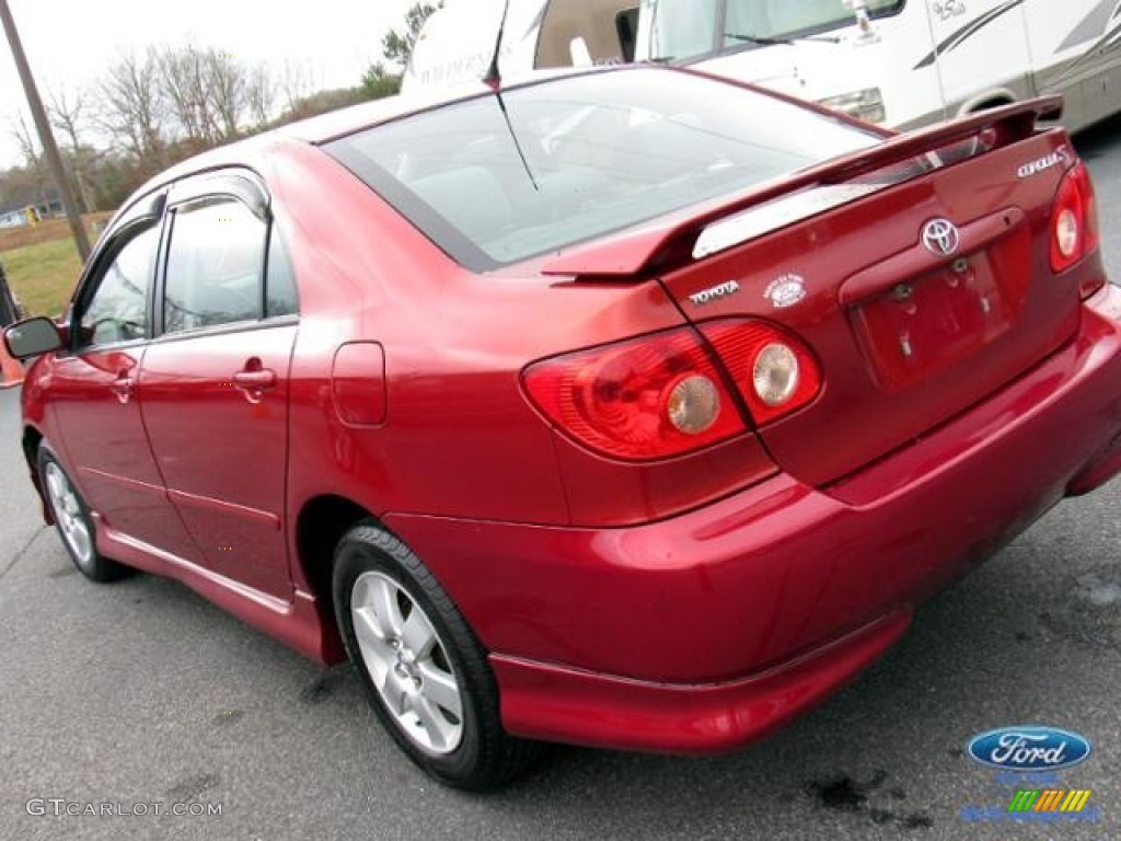 2007 Corolla S - Impulse Red Pearl / Dark Charcoal photo #35