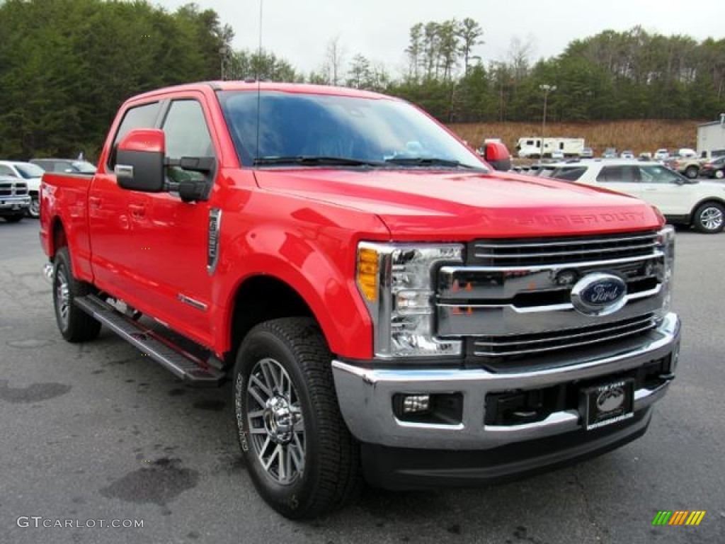 Race Red 2017 Ford F250 Super Duty Lariat Crew Cab 4x4 Exterior Photo #118337924