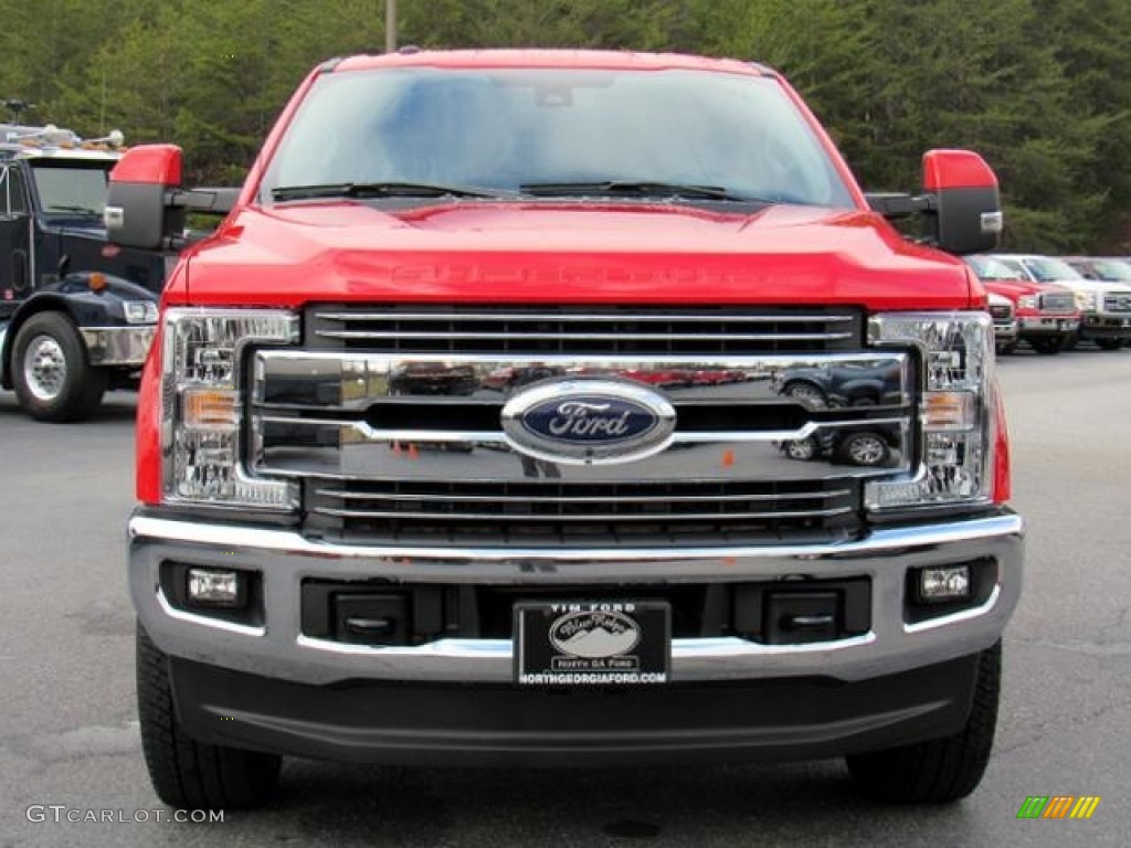 2017 F250 Super Duty Lariat Crew Cab 4x4 - Race Red / Black photo #7