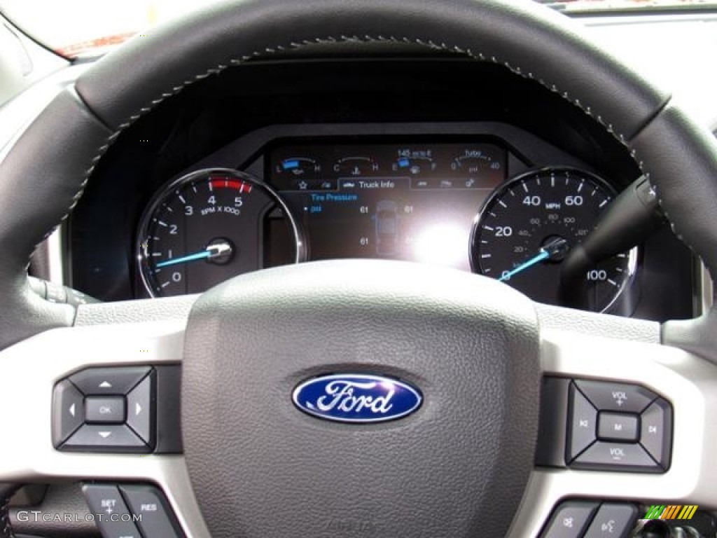 2017 Ford F250 Super Duty Lariat Crew Cab 4x4 Black Steering Wheel Photo #118337981