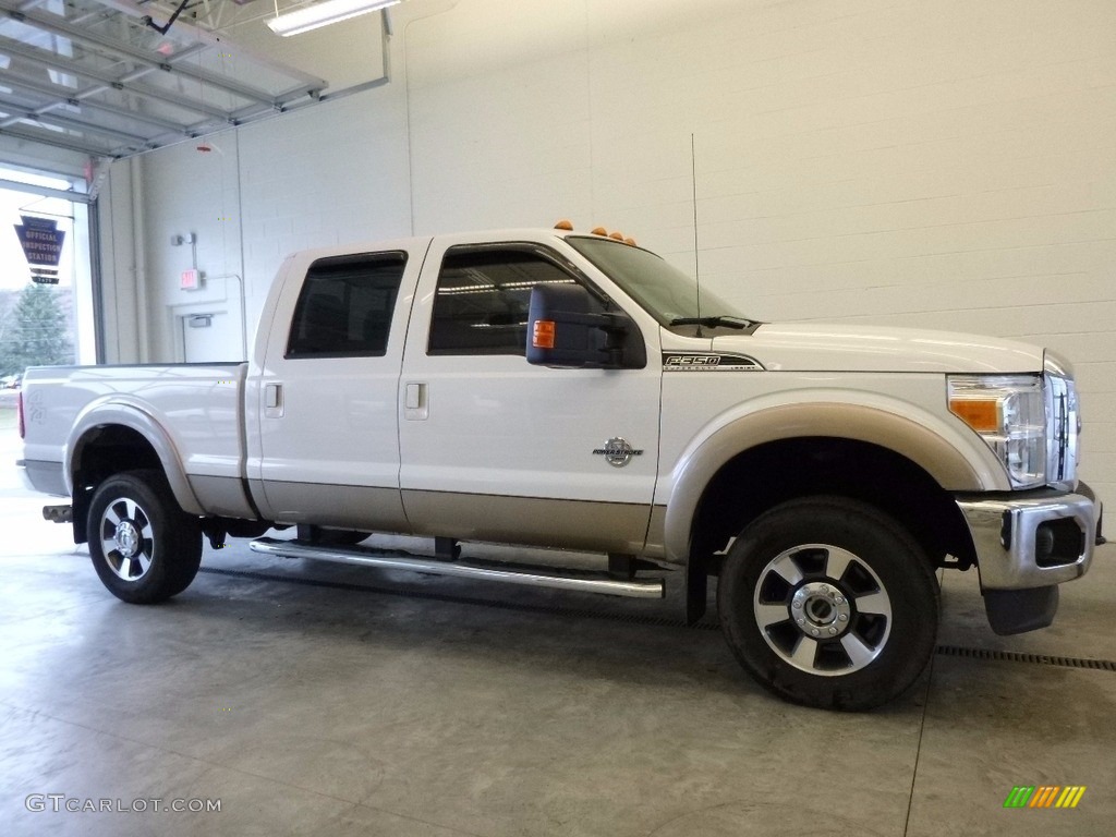 2014 F350 Super Duty Lariat Crew Cab 4x4 - Oxford White / Adobe photo #1