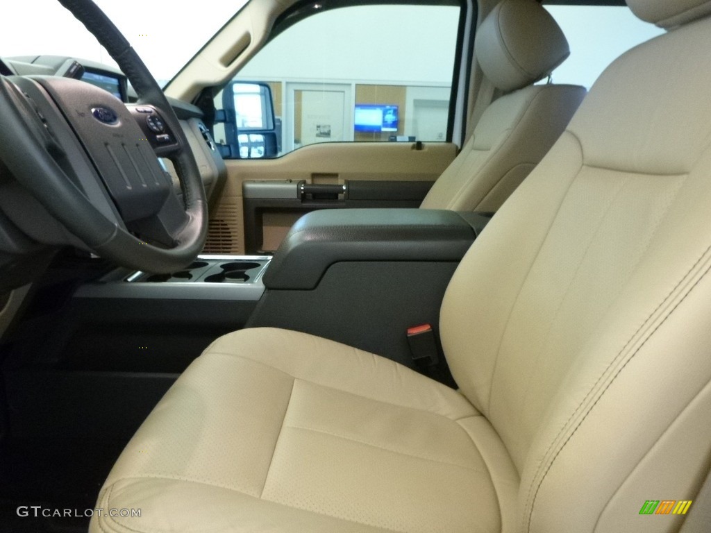 2014 F350 Super Duty Lariat Crew Cab 4x4 - Oxford White / Adobe photo #6