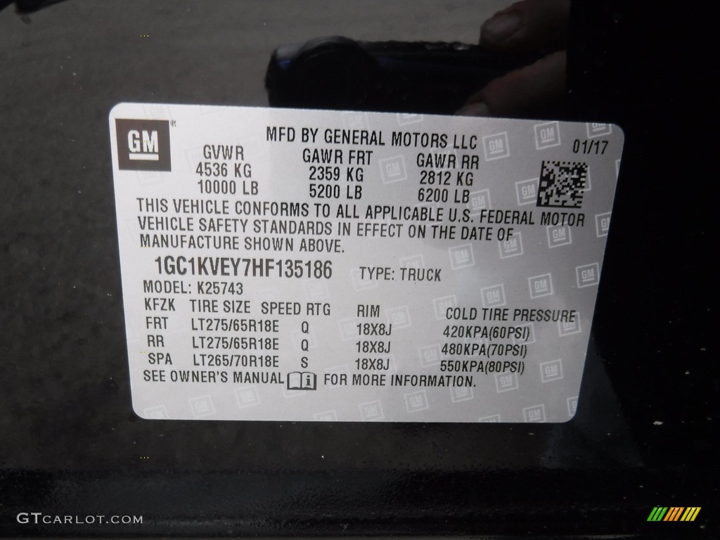 2017 Silverado 2500HD LT Crew Cab 4x4 - Black / Jet Black photo #30