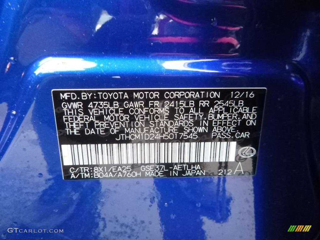 2017 IS Color Code 8X1 for Ultrasonic Blue Mica 2.0 Photo #118344409