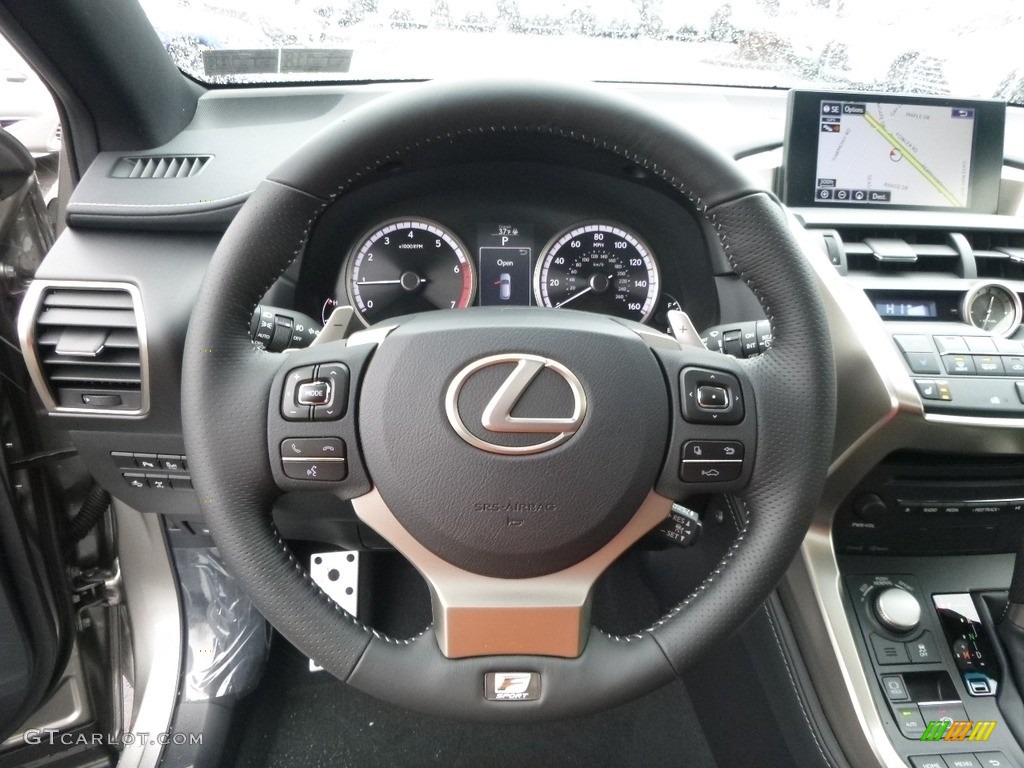 2017 Lexus NX 200t F Sport AWD Black Steering Wheel Photo #118344838
