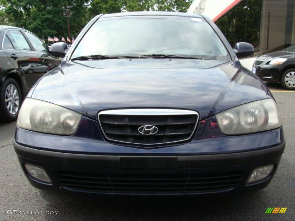 2002 Elantra GT Hatchback - Carbon Blue / Dark Gray photo #2