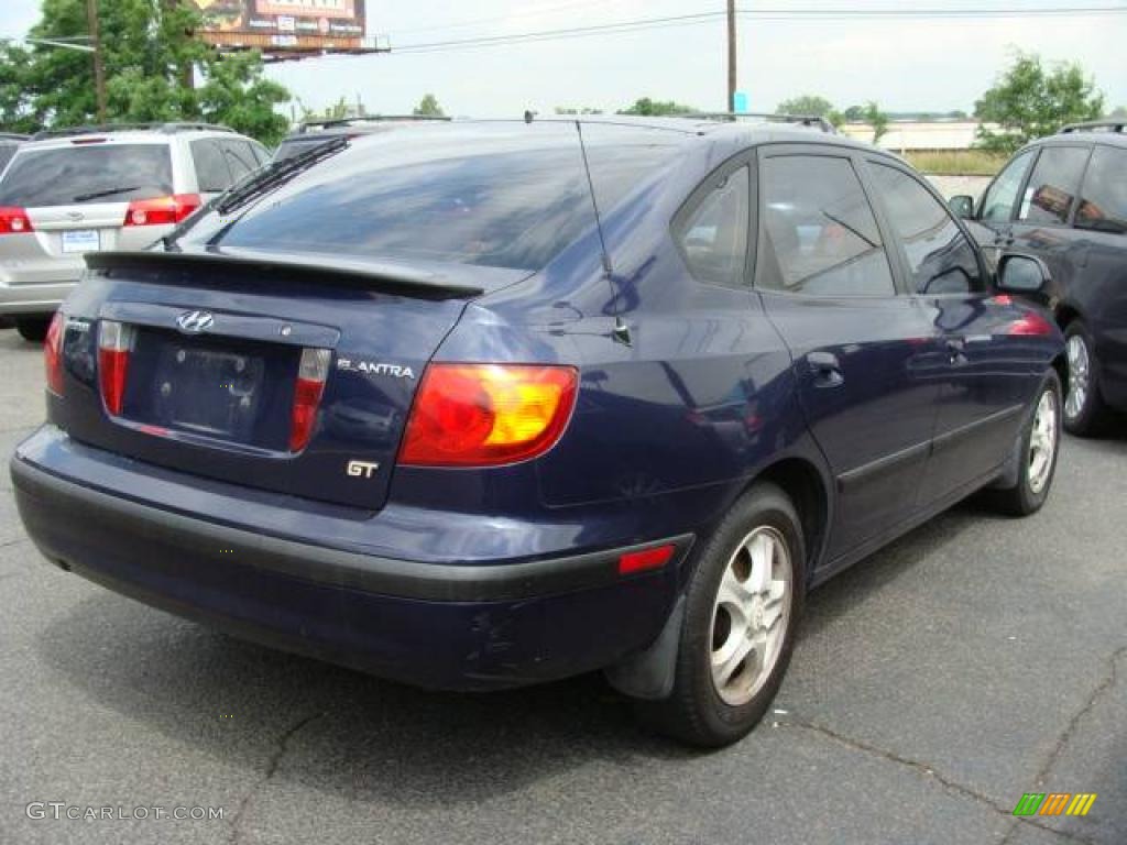 2002 Elantra GT Hatchback - Carbon Blue / Dark Gray photo #3