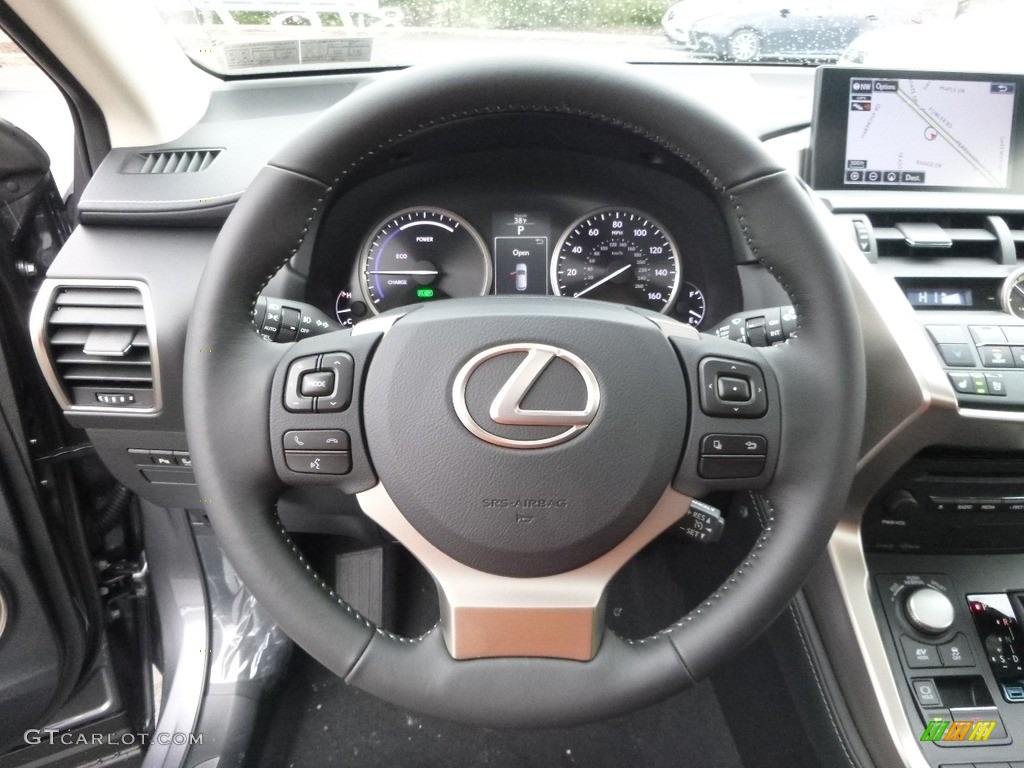 2017 Lexus NX 300h AWD Black Steering Wheel Photo #118345570