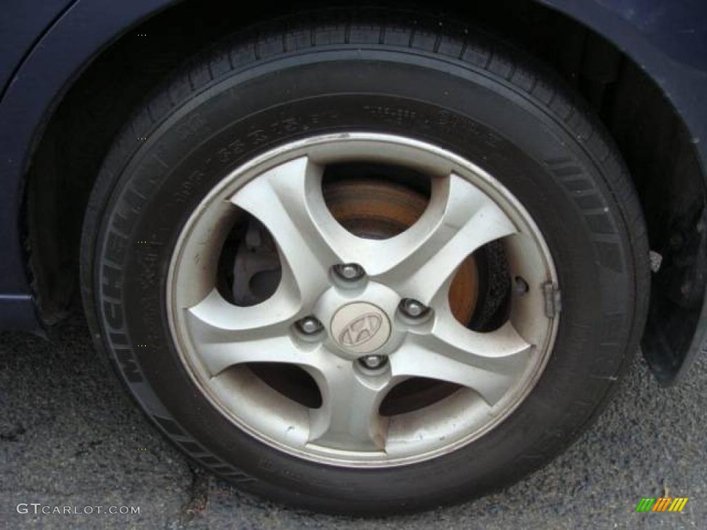 2002 Elantra GT Hatchback - Carbon Blue / Dark Gray photo #14