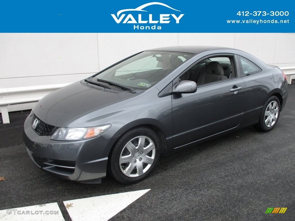 2009 Civic LX Coupe - Polished Metal Metallic / Gray photo #1