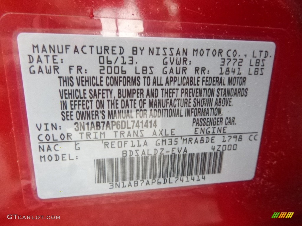 2013 Sentra SV - Red Brick / Charcoal photo #19