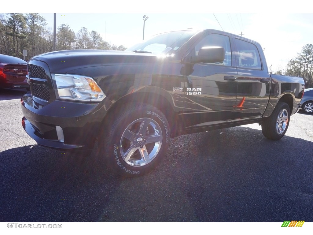 2017 1500 Express Crew Cab 4x4 - Brilliant Black Crystal Pearl / Black/Diesel Gray photo #3