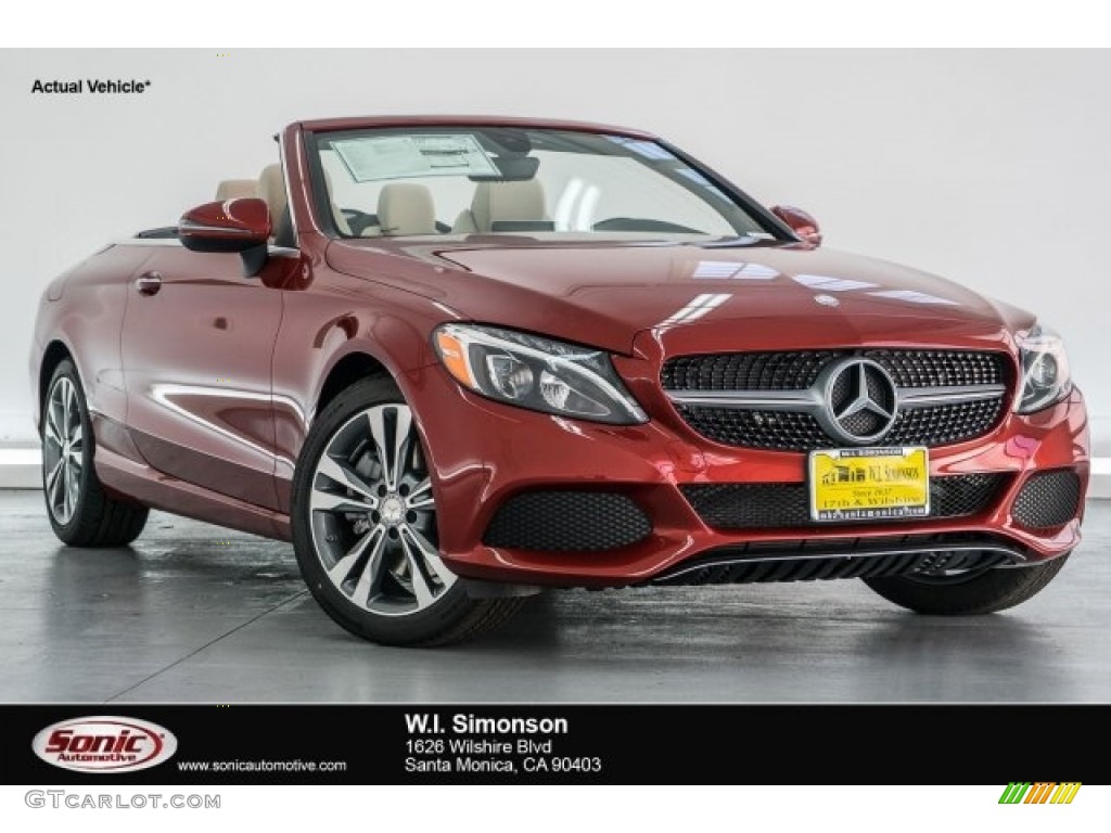 2017 C 300 Cabriolet - designo Cardinal Red Metallic / Silk Beige/Black photo #1