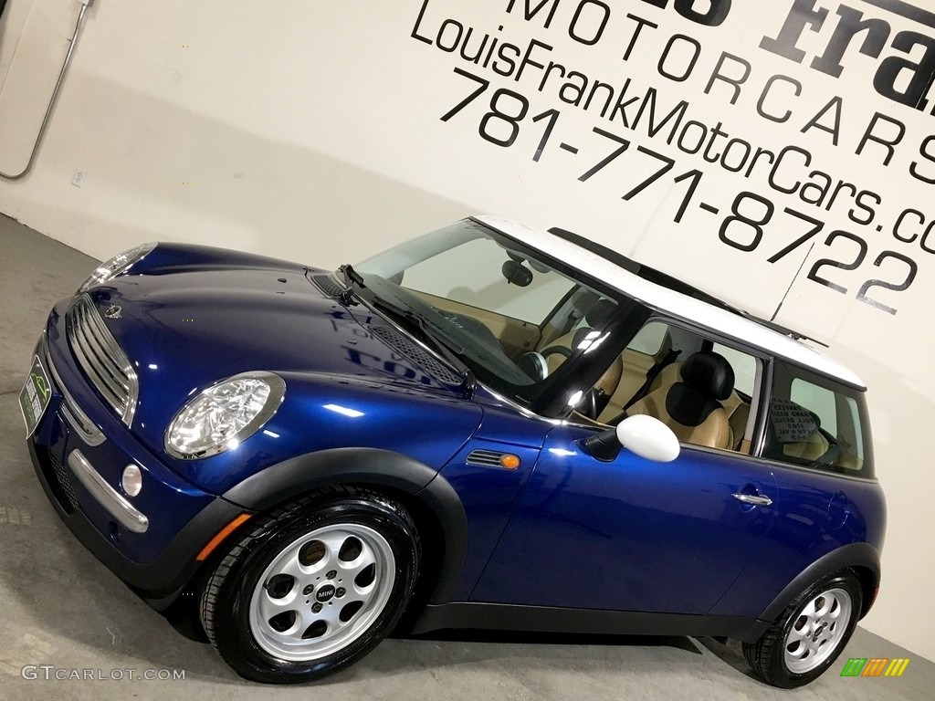 2003 Cooper Hardtop - Indi Blue Metallic / Cordoba Beige photo #14