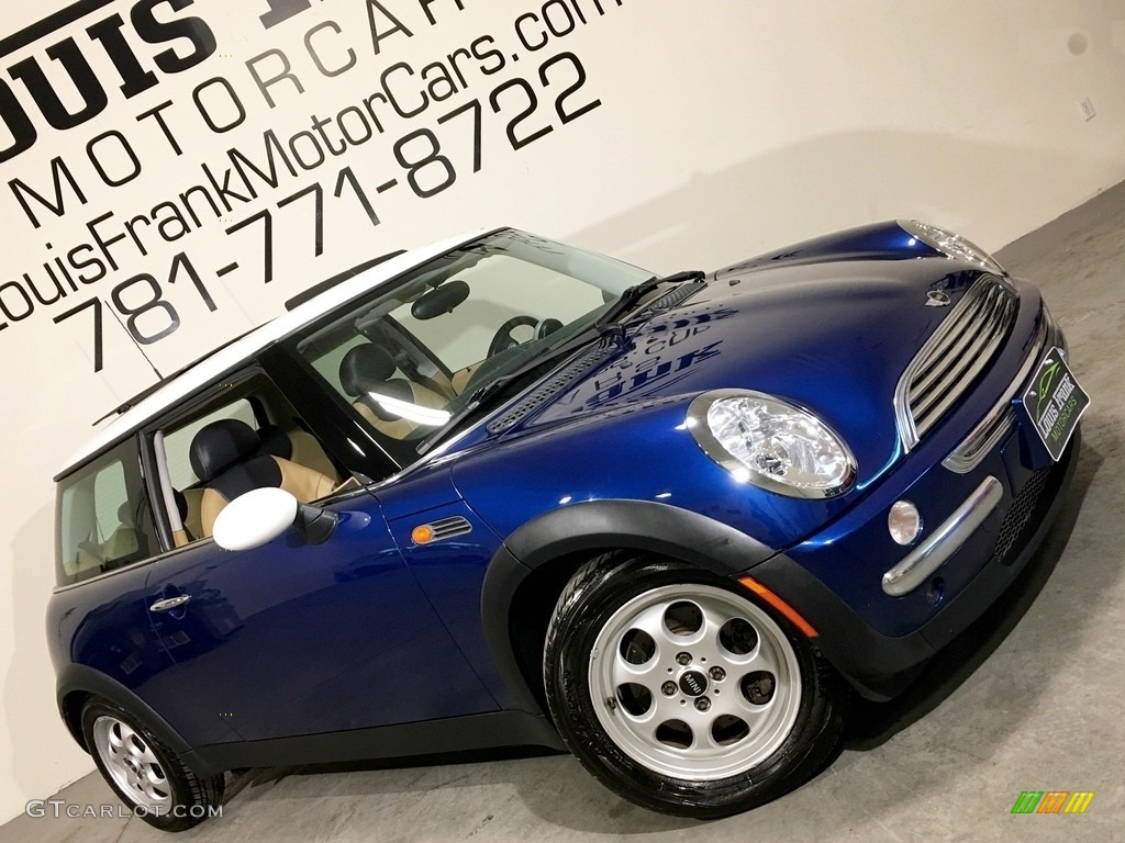 2003 Cooper Hardtop - Indi Blue Metallic / Cordoba Beige photo #119