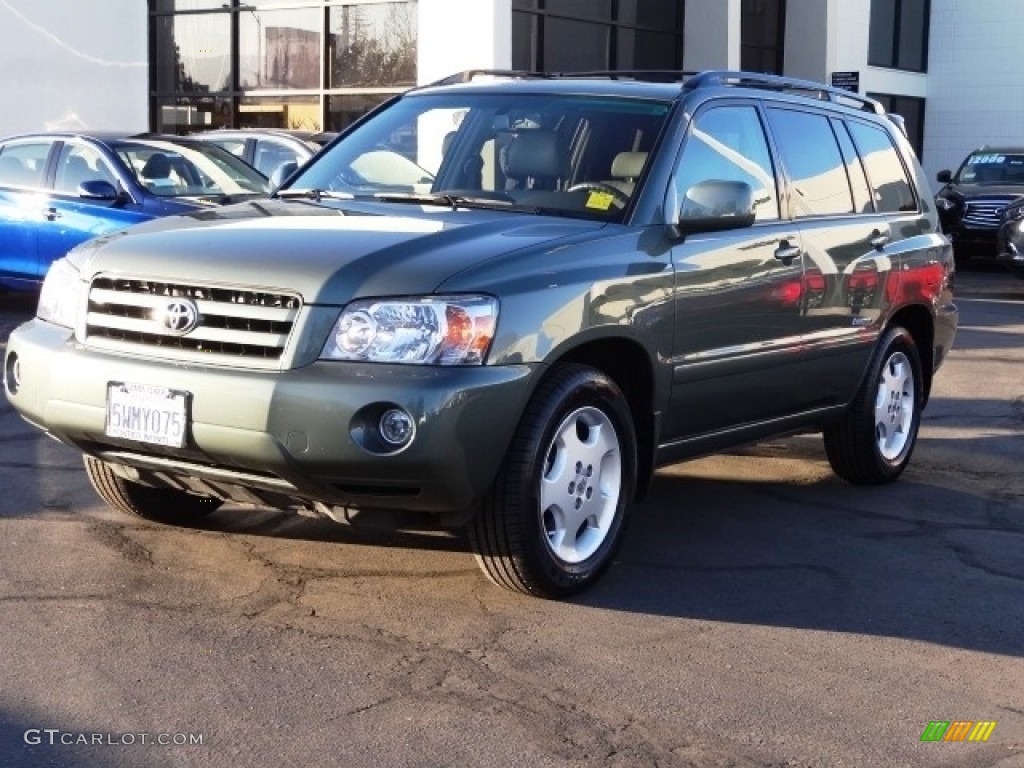 2007 Highlander V6 - Oasis Green Pearl / Ivory Beige photo #2