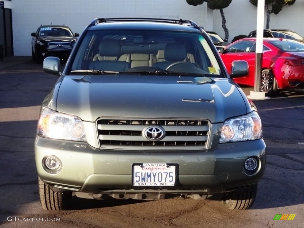 2007 Highlander V6 - Oasis Green Pearl / Ivory Beige photo #3