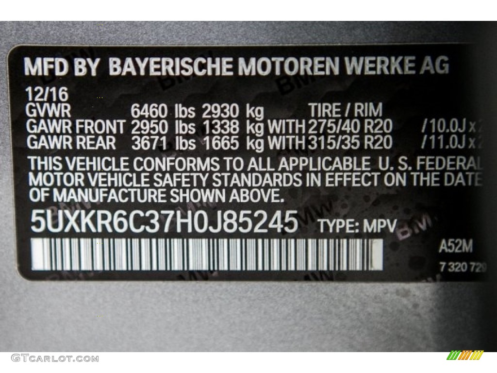 Space Gray Metallic 2017 BMW X5 xDrive50i Exterior Photo #118372332