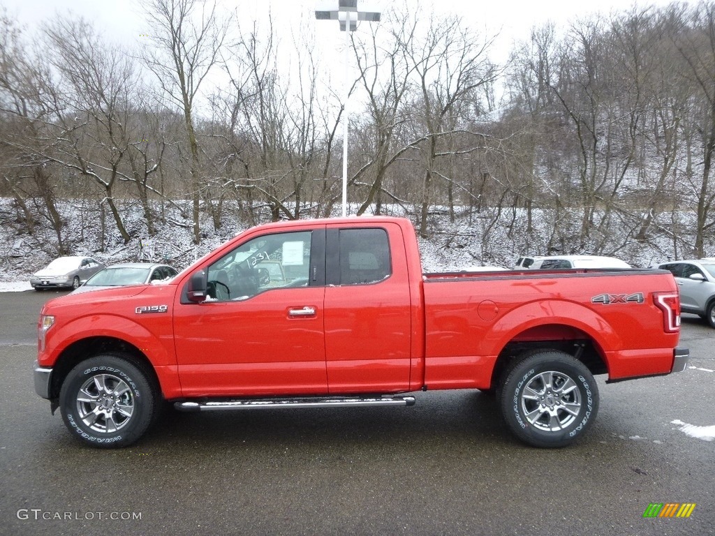 2017 F150 XLT SuperCab 4x4 - Race Red / Earth Gray photo #5
