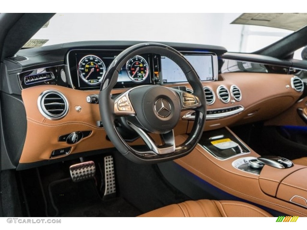 2017 Mercedes-Benz S 63 AMG 4Matic Cabriolet designo Saddle Brown/Black Dashboard Photo #118382424