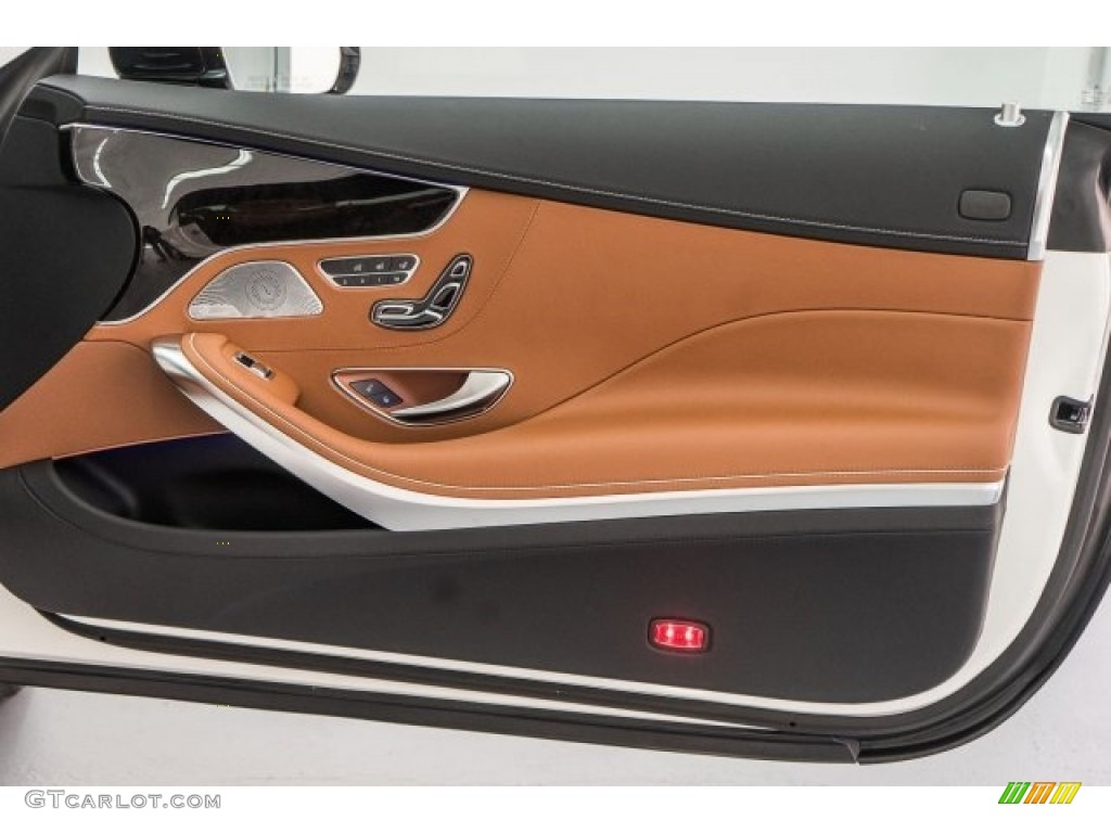 2017 Mercedes-Benz S 63 AMG 4Matic Cabriolet designo Saddle Brown/Black Door Panel Photo #118382541