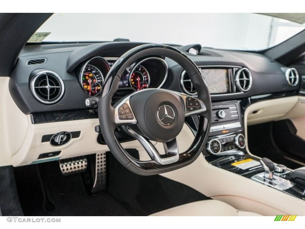 2017 Mercedes-Benz SL 450 Roadster Porcelain/Black Dashboard Photo #118386824