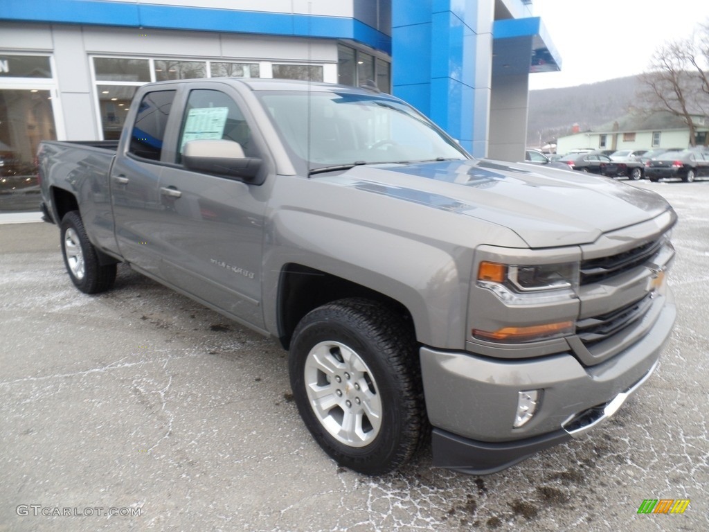 2017 Silverado 1500 LT Double Cab 4x4 - Pepperdust Metallic / Jet Black photo #3