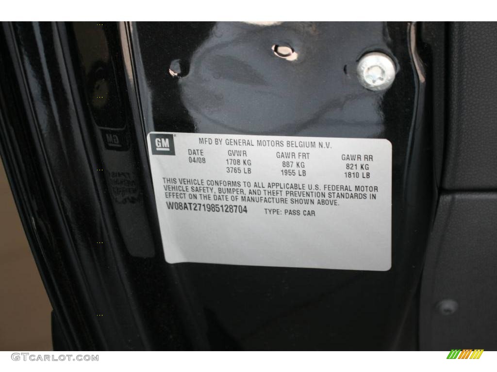 2008 Astra XR Coupe - Black Sapphire / Charcoal photo #25