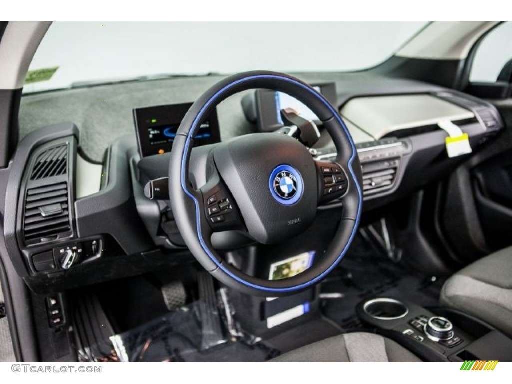 2017 BMW i3 with Range Extender Deka Dark Cloth w/Blue Highlights Dashboard Photo #118390532