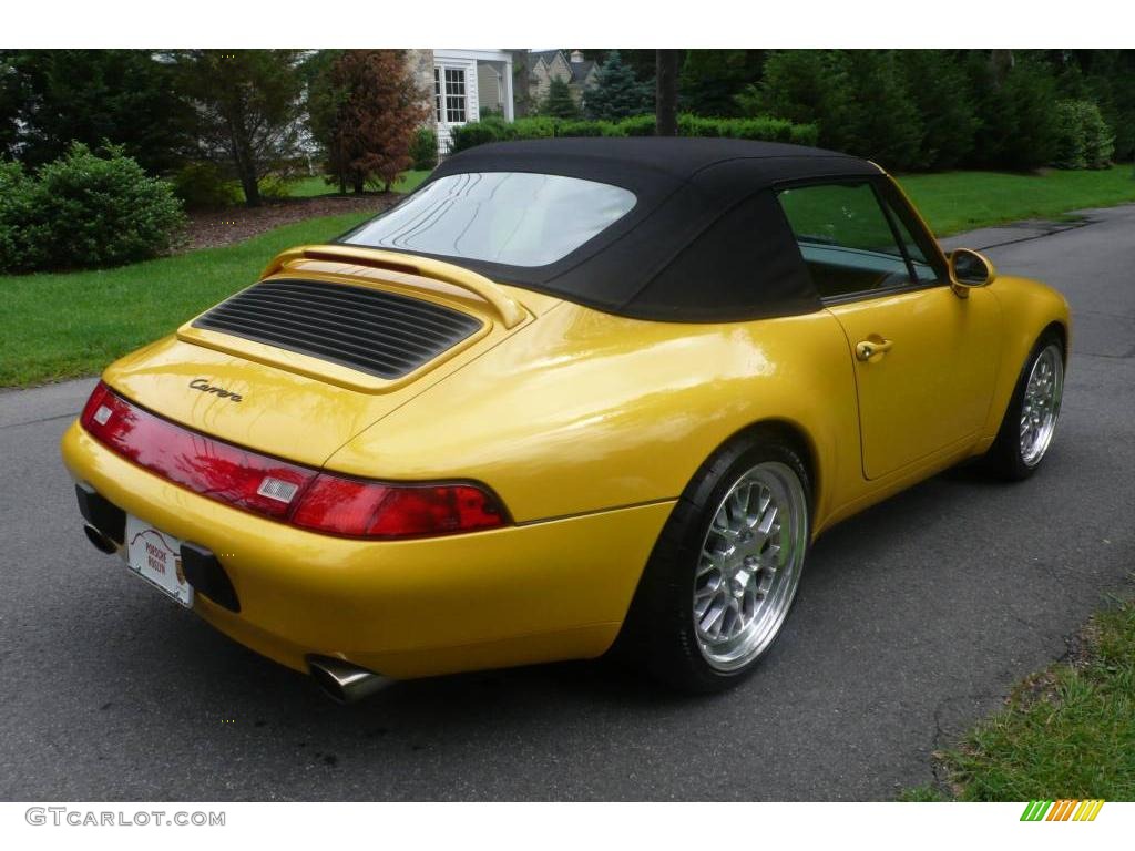 1995 911 Carrera Cabriolet - Speed Yellow / Black photo #6