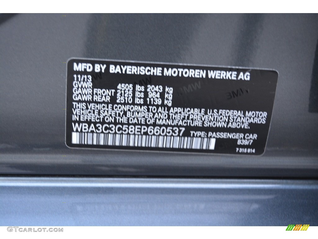 2014 3 Series 320i xDrive Sedan - Mineral Grey Metallic / Black photo #34