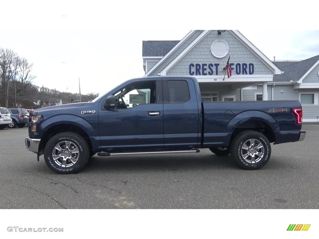 2017 F150 XLT SuperCab 4x4 - Blue Jeans / Earth Gray photo #4
