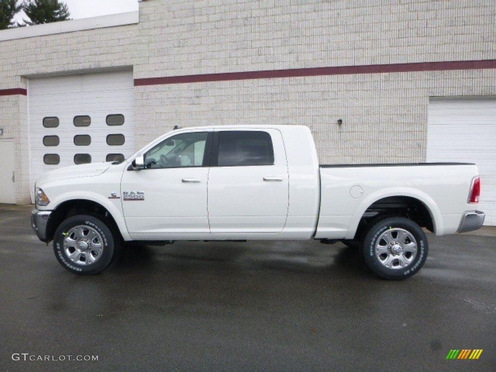2017 2500 Laramie Mega Cab 4x4 - Pearl White / Black photo #3