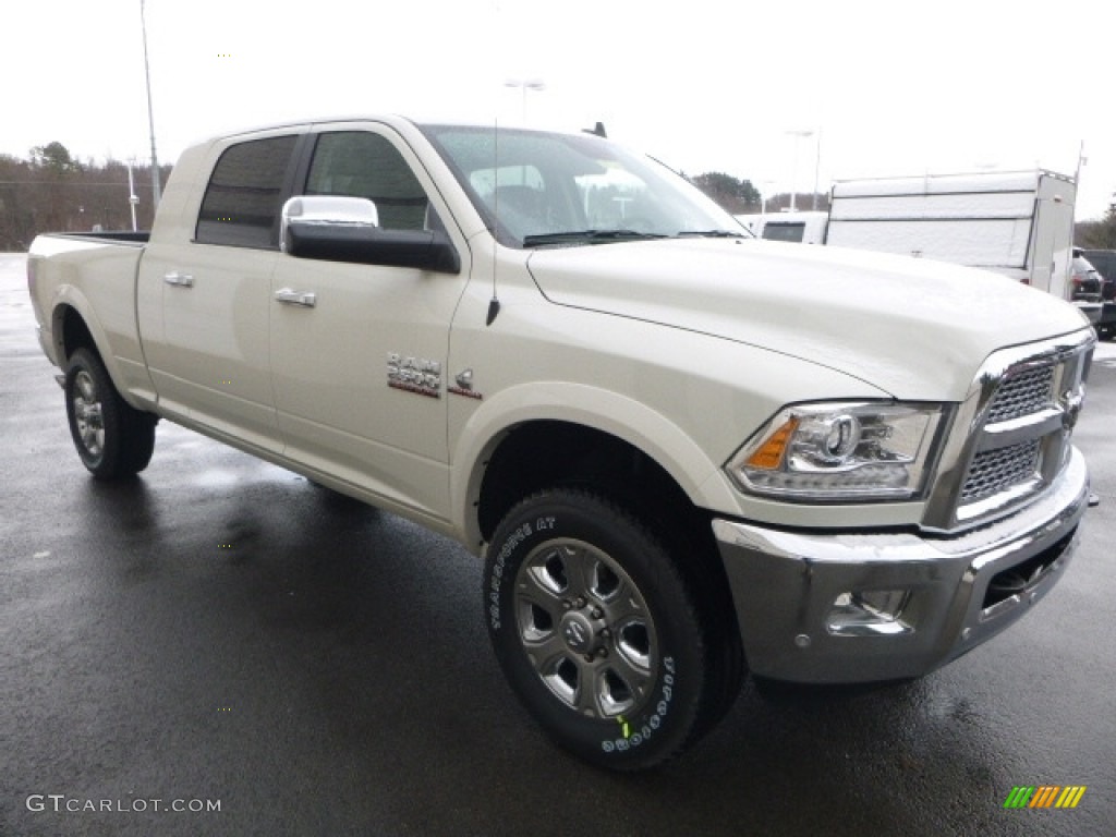 2017 2500 Laramie Mega Cab 4x4 - Pearl White / Black photo #10