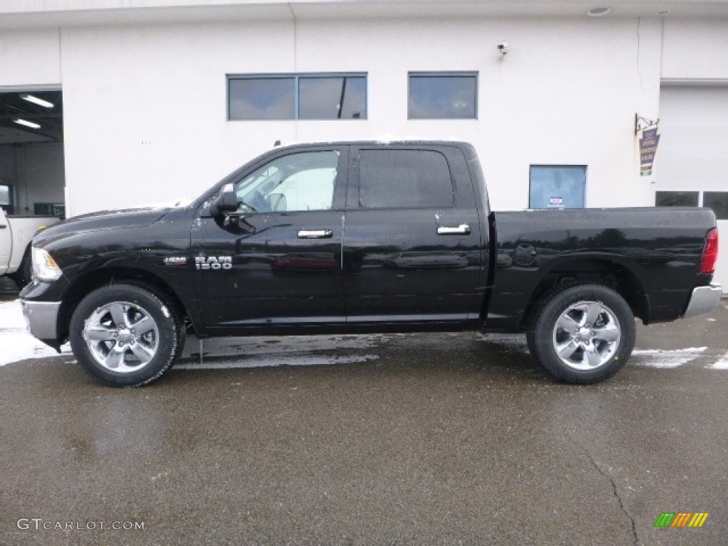 2017 1500 Big Horn Crew Cab 4x4 - Brilliant Black Crystal Pearl / Black/Diesel Gray photo #3