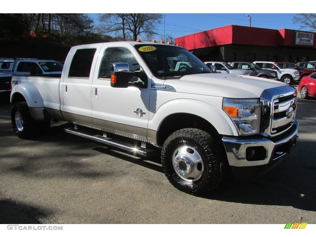 2012 F350 Super Duty Lariat Crew Cab 4x4 Dually - Oxford White / Adobe photo #4