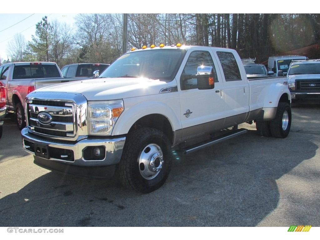 2012 F350 Super Duty Lariat Crew Cab 4x4 Dually - Oxford White / Adobe photo #12