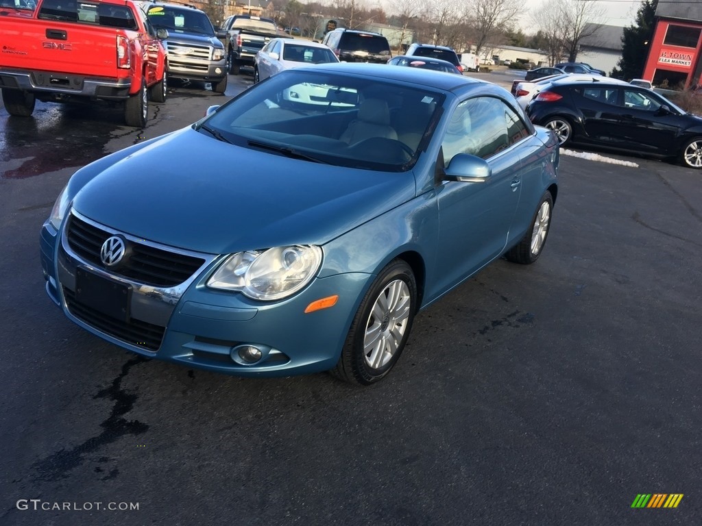 2007 Eos 2.0T - Eismeer Blue Metallic / Moonrock Grey photo #2