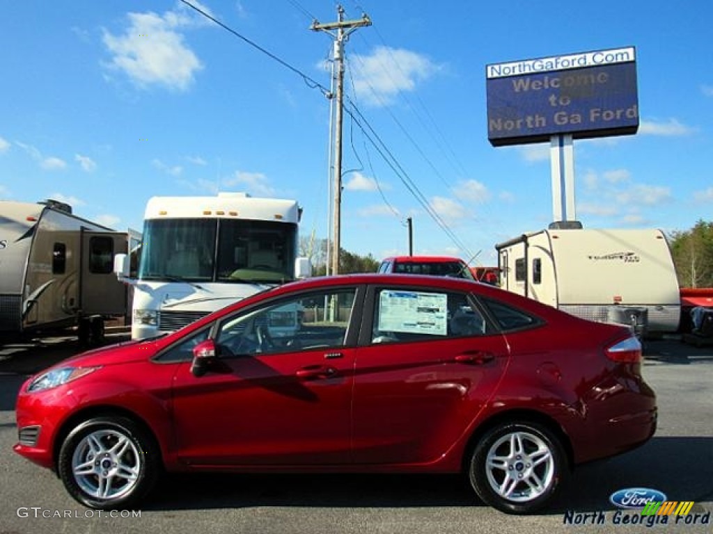 2017 Fiesta SE Sedan - Ruby Red / Medium Light Stone photo #2