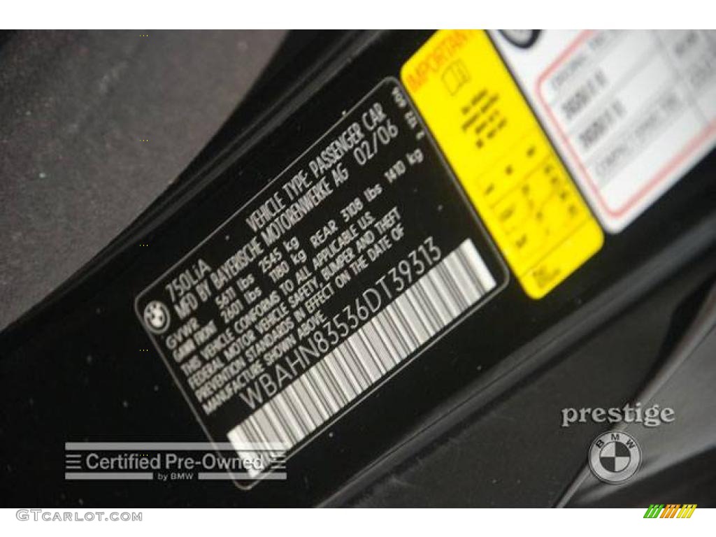 2006 7 Series 750Li Sedan - Jet Black / Black/Black photo #10