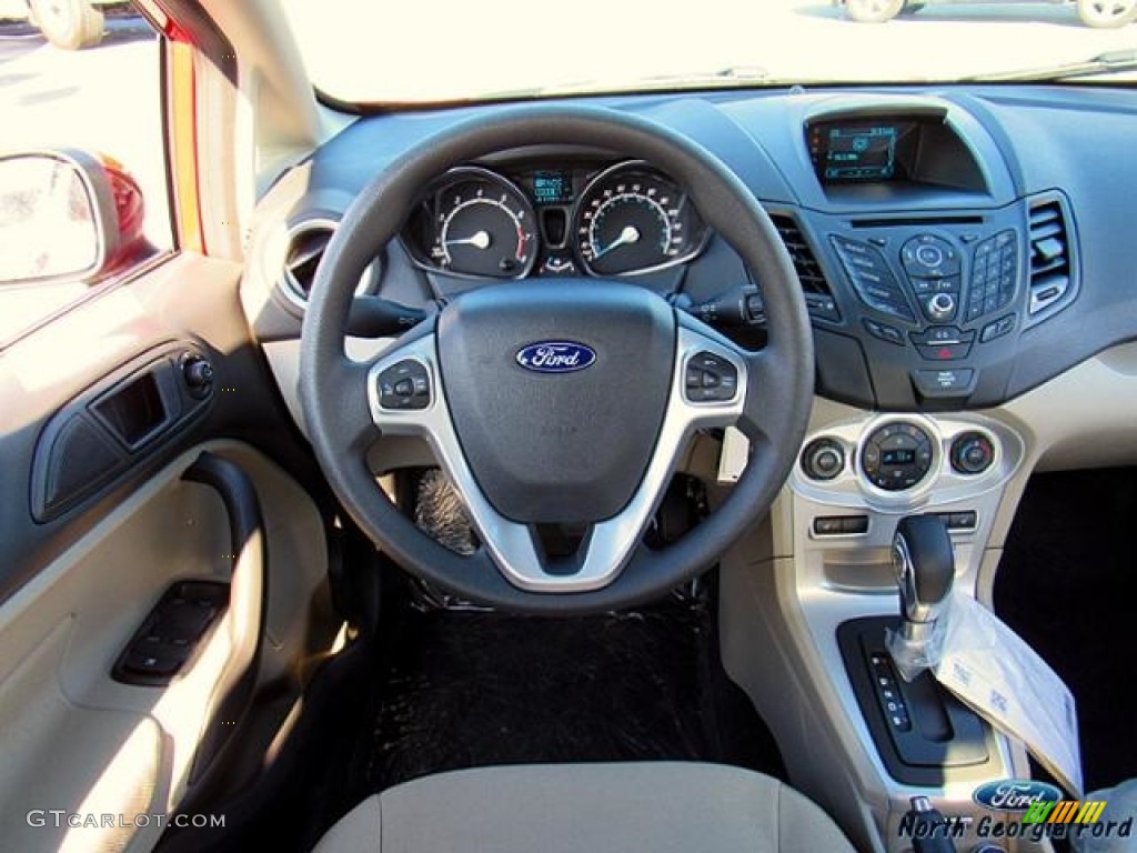 2017 Fiesta SE Sedan - Ruby Red / Medium Light Stone photo #16