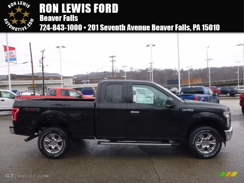 2017 F150 XLT SuperCab 4x4 - Shadow Black / Earth Gray photo #1
