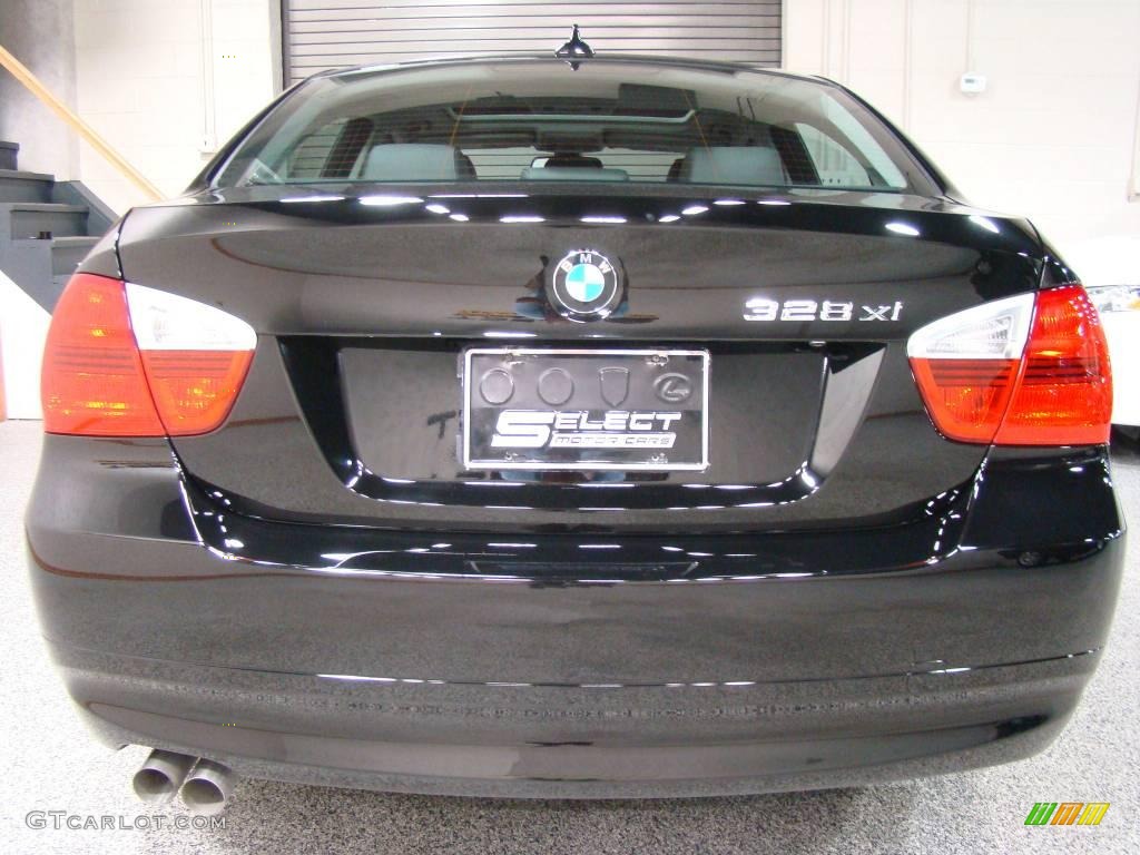 2007 3 Series 328xi Sedan - Black Sapphire Metallic / Black photo #5