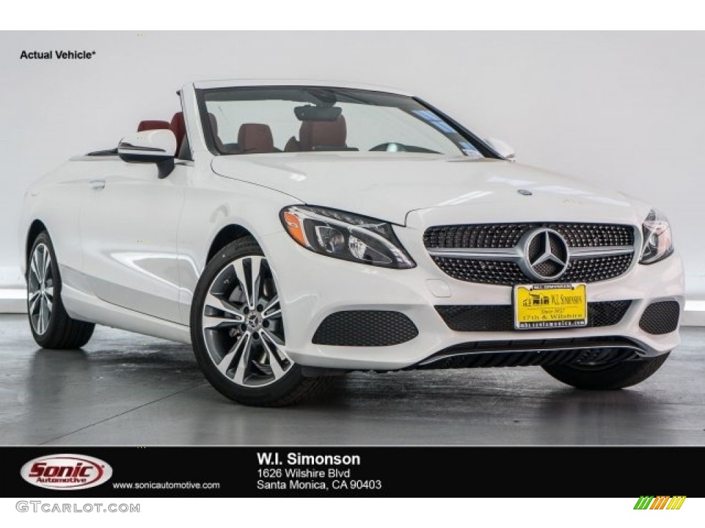 2017 C 300 Cabriolet - Polar White / Cranberry Red/Black photo #1