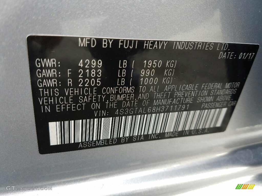 2017 Impreza 2.0i Sport 5-Door - Ice Silver Metallic / Black photo #7